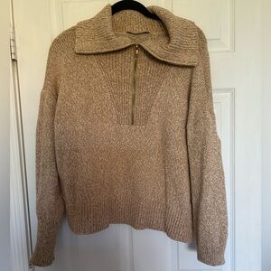 LOFT Tan Cowl Neck Sweater